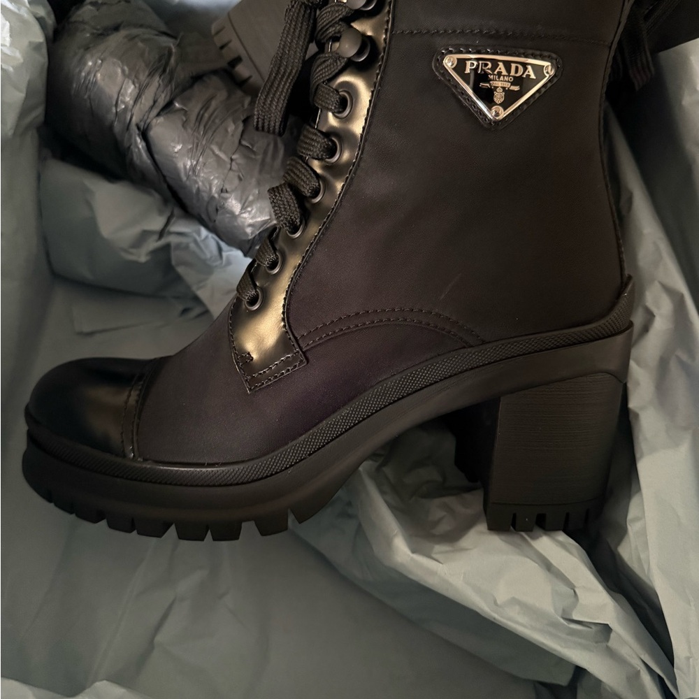 Prada Black Combat Moto Boots, new with tags never worn - Picture 2 of 8